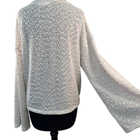 Ginger G Womens Size Large Light Beige Textured Knit Sweater Long Sleeve - Picture 4 of 8